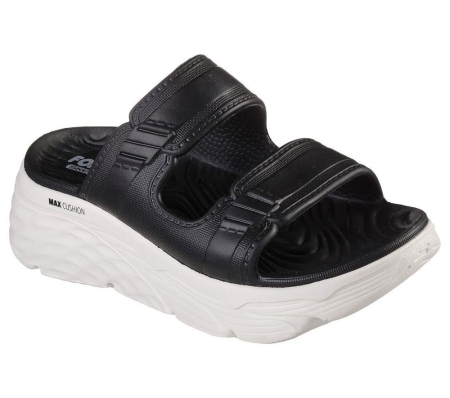 Skechers Foamies: Max Cushioning - Incite Women's Slides Black White | CHLX46502