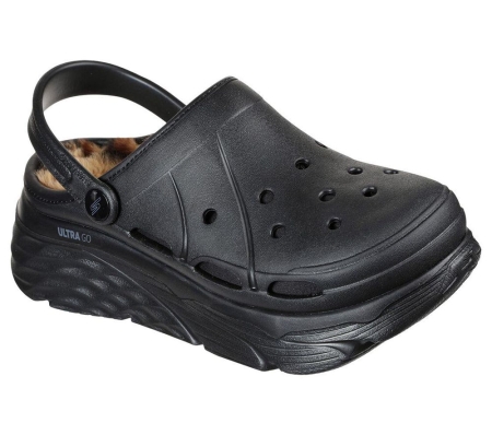 Skechers Foamies: Max Cushioning - Tiger Eye Women's Clogs Black | ZVNF85729