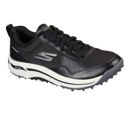 Skechers GO GOLF Arch Fit - Line Up Men's Golf Shoes Black White | GTMU61802