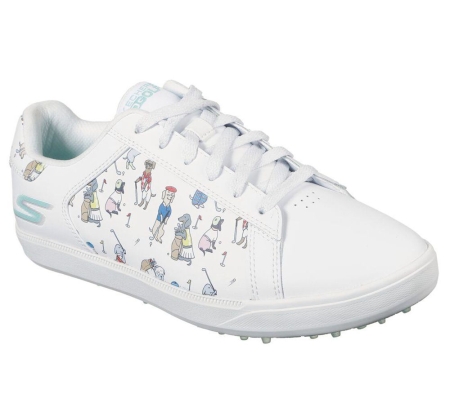 Skechers GO GOLF Drive 4 - Dogs At Play Women's Golf Shoes White Multicolor | ZFRV01587