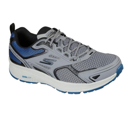 Skechers GOrun Consistent - Vestige Men's Running Shoes Grey Blue | OQXG78421