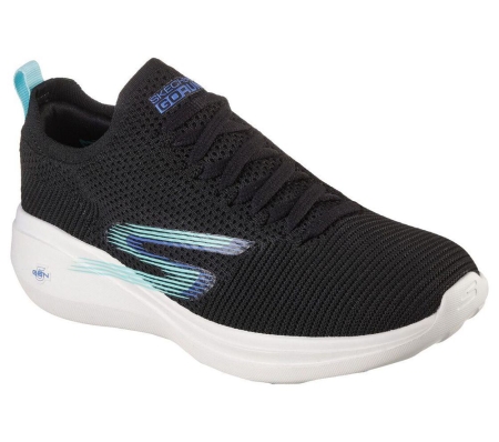 Skechers GOrun Fast - Brisk Day Women's Running Shoes Black Turquoise Blue | XREB74068