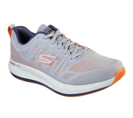 Skechers GOrun Pulse - Strada Men's Running Shoes Grey Orange | LGKS17238