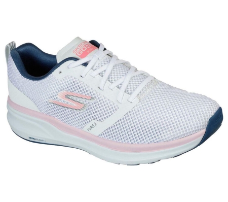 Skechers GOrun Pure 2 - Axis Women's Running Shoes White Pink | JYNQ38651