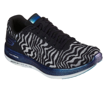 Skechers GOrun Razor 3 Cloak Hyper Women's Running Shoes Black Blue White | HIXD58067