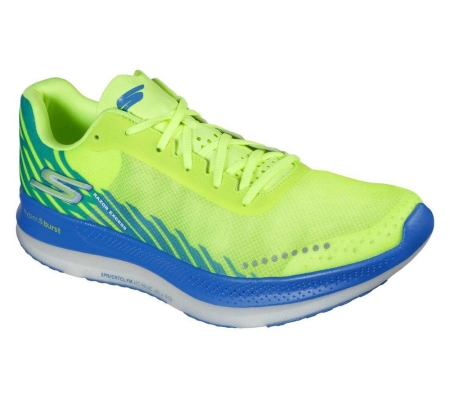 Skechers GOrun Razor Excess Men's Running Shoes Yellow Blue | WTUE91784