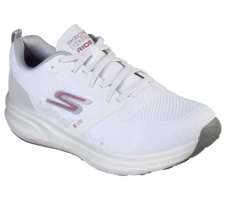 Skechers GOrun Ride 8 Hyper Women's Running Shoes White Purple | EOSJ52369