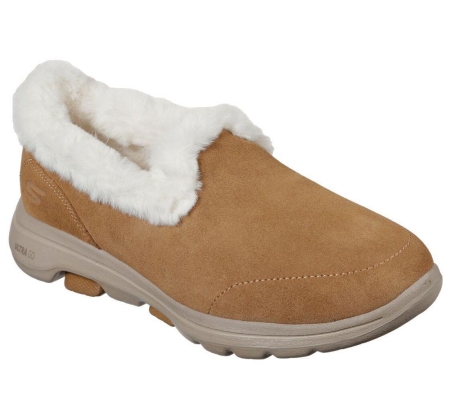 Skechers GOwalk 5 - Toasty Women's Slippers Brown | UBAH65948