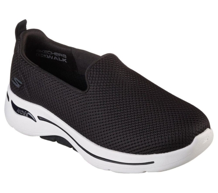 Skechers GOwalk Arch Fit - Grateful Women's Walking Shoes Black White | GEJP68203