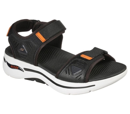 Skechers GOwalk Arch Fit Men's Sandals Black Orange | JGLH83456