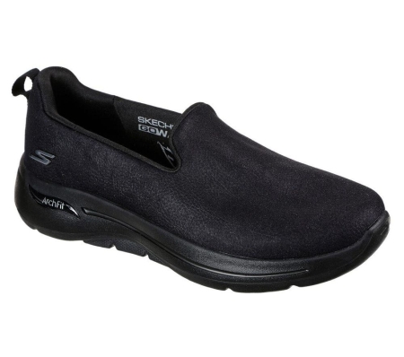 Skechers GOwalk Arch Fit - Smooth Voyage Women's Walking Shoes Black | IAEY51084