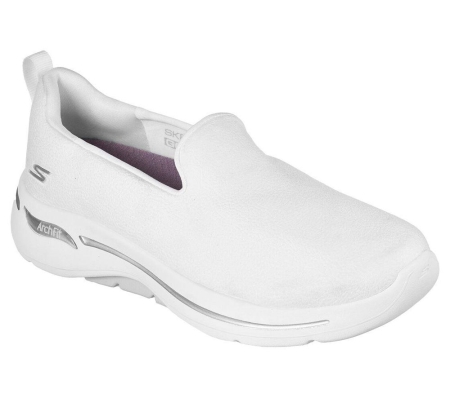 Skechers GOwalk Arch Fit - Smooth Voyage Women's Walking Shoes White | NRDS47621