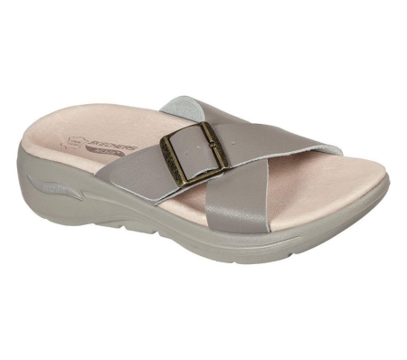 Skechers GOwalk Arch Fit - Upscale Women's Sandals Beige | OBYZ08924