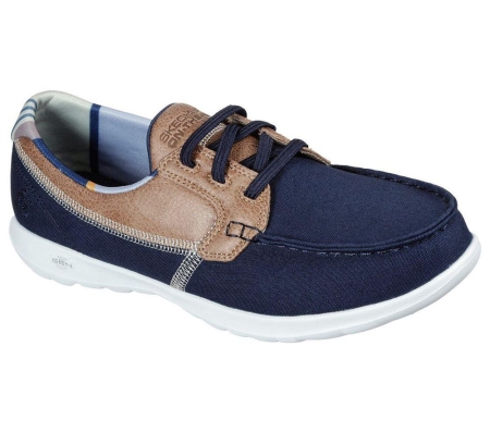 Skechers GOwalk Lite - Playa Vista Women's Boat Shoes Navy Brown | ROYK90672