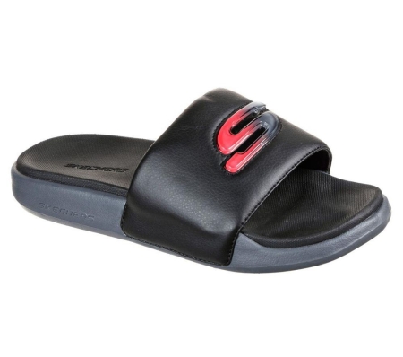 Skechers Gambix 2.0 - Utopo Men's Slides Black Grey | OKNY29354