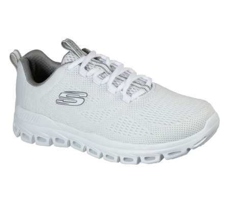 Skechers Glide-Step - Fasten Up Men's Walking Shoes White | OLGR03624