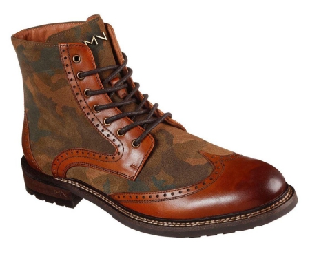 Skechers Ithaca - Beaufort Men's Ankle Boots Brown Camouflage | CYMG59087