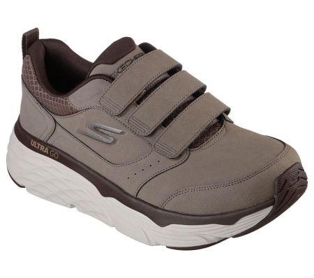 Skechers Max Cushioning Elite - Fastener Men's Running Shoes Grey Brown | TPMH32619