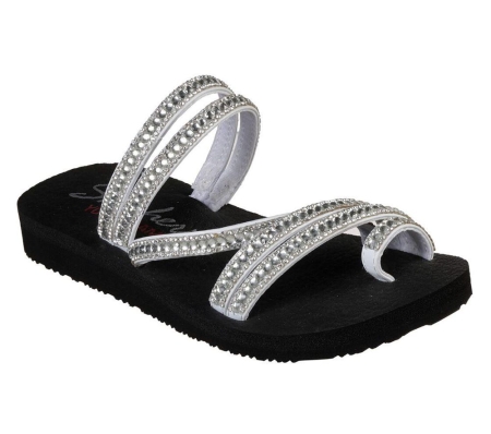 Skechers Meditation - Glam Flash Women's Sandals White | MALB93671