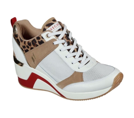 Skechers Million - Wild'n Women's Trainers White Leopard | BKMT98265