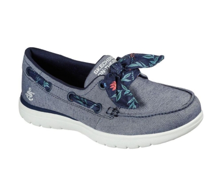 Skechers On-the-GO Flex - Cast Away Women's Boat Shoes Navy | KAZO75683