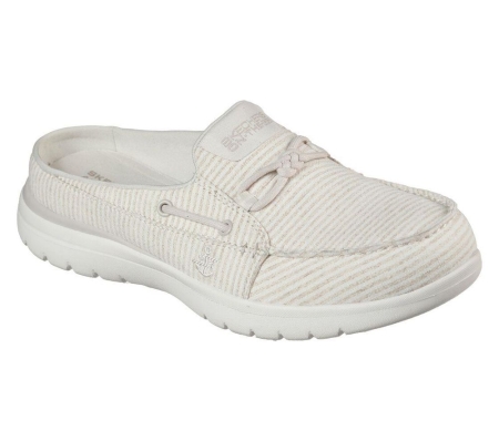 Skechers On the GO Flex - Deep Sea Women's Boat Shoes Beige White | LOBS01734