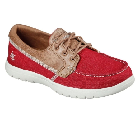 Skechers On-the-GO Flex - Embark Women's Boat Shoes Red Brown | YACI46805