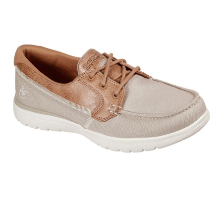 Skechers On-the-GO Flex - Embark Women's Boat Shoes Beige Brown | YMBH26485