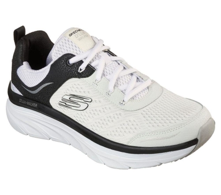 Skechers Relaxed Fit: D'Lux Walker Men's Walking Shoes White Black | JDQY32856