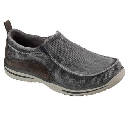 Skechers Relaxed Fit: Elected - Drigo Men's Loafers Grey | WHOK71463