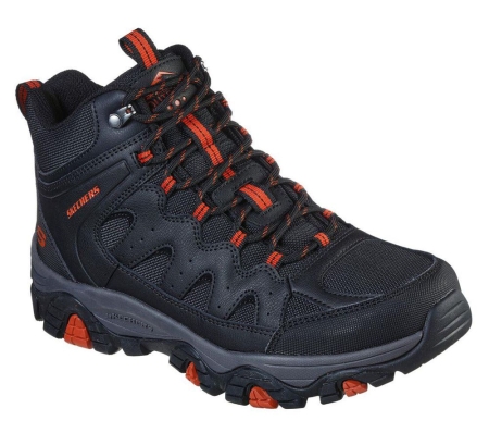 Skechers Relaxed Fit: Pine Trail - Gotera Men's Hiking Boots Black Orange | DJYQ26573