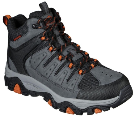 Skechers Relaxed Fit: Pine Trail - Midline Men's Hiking Boots Black Grey | LYCS42310