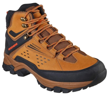 Skechers Relaxed Fit: Polano - Norwood Men's Hiking Boots Brown Black | SZDI90413