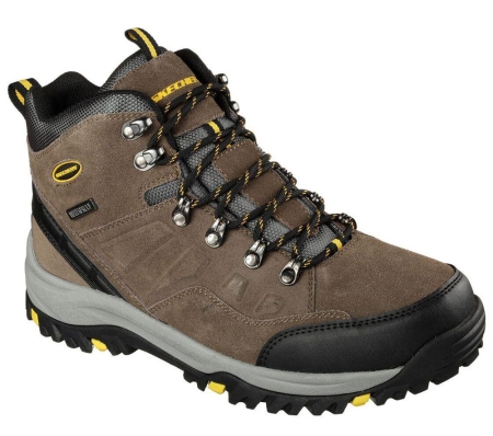 Skechers Relaxed Fit: Relment - Pelmo Men's Hiking Boots Brown Black | YOVT53678
