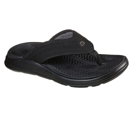 Skechers Relaxed Fit: Sargo - Point Vista Men's Flip Flops Black | VNES34796