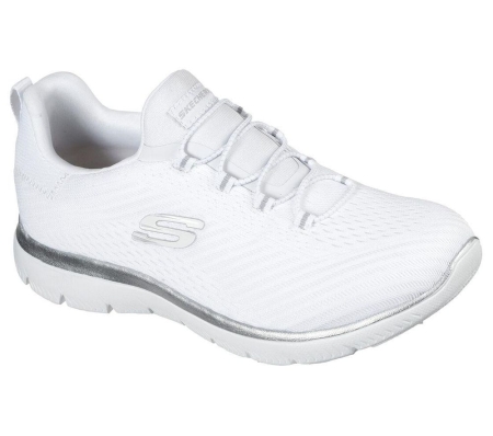 Skechers Summits - Fast Attraction Women's Trainers White Silver | ZCUI68253