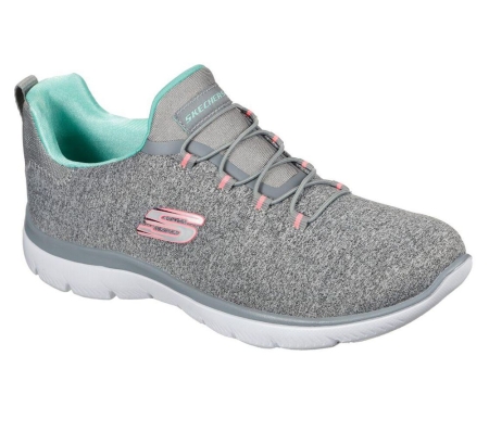 Skechers Summits - Quick Getaway Women's Trainers Grey Turquoise | YQHD25869