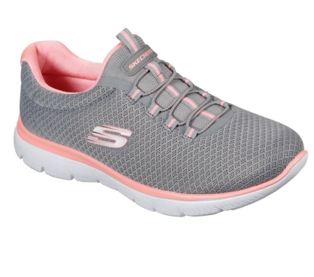 Skechers Summits Women's Trainers Grey Pink | BXDR28610