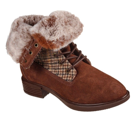 Skechers Tenley - Plaid Out Women's Winter Boots Brown | SBOH01982