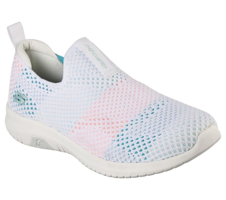 Skechers Ultra Flex Prime - Wondrous Gain Women's Walking Shoes White Multicolor | ZRKS51048