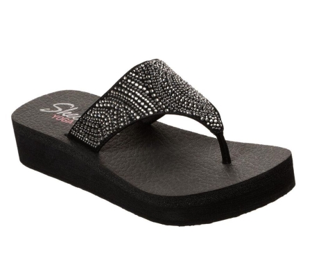 Skechers Vinyasa - Stone Candy Women's Flip Flops Black | SFZJ43521
