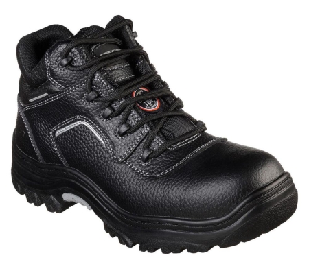 Skechers Work Relaxed Fit: Burgin - Sosder Comp Toe Men's Work Boots Black | SGHY75612