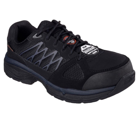 Skechers Work Relaxed Fit: Conroe - Searcy ESD Men's Trainers Black | RNHC13468
