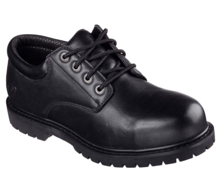 Skechers Work Relaxed Fit: Cottonwood - Elks SR Men's Oxford Shoes Black | OYTQ39875