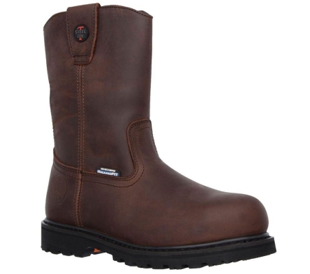 Skechers Work: Relaxed Fit - Ruffneck ST Men's Work Boots Brown | NZDM53910