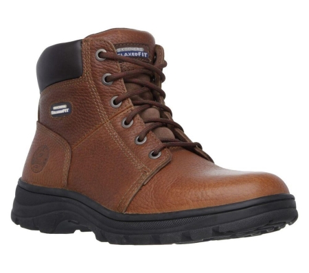 Skechers Work Relaxed Fit: Workshire - Condor Men's Work Boots Brown | JKGH58423
