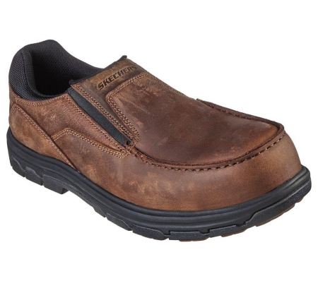 Skechers Work: Vicksburk - Rubustle Comp Toe Men's Loafers Brown | WMIB67390