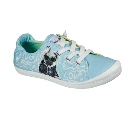 Skechers x Doug the Pug: BOBS Beach Bingo - Pug Love Women's Trainers Blue | GWEZ95402