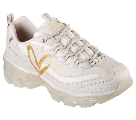 Skechers x JGoldcrown: D'Lites Crystal - Love Keep Women's Trainers Beige | NZXP01439